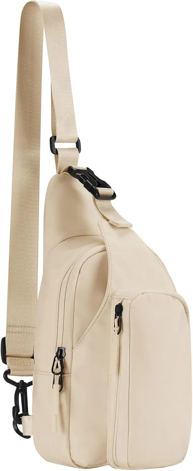 baleaf Small Sling Bag Women Crossbody Backpack Adjustable Strap Shoulder Chest Daypack Casual Traveling Hiking Daily White