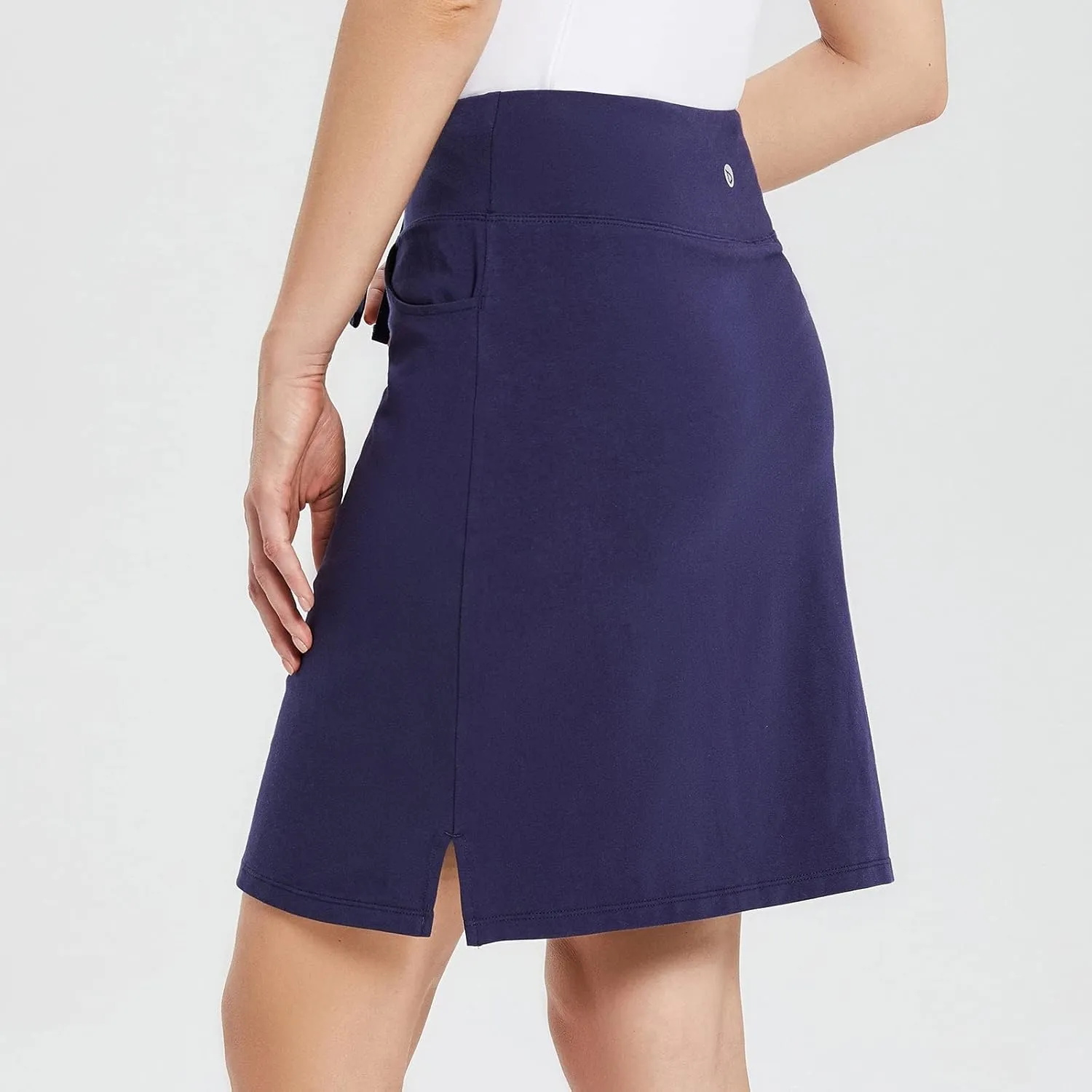 baleaf Women's Skorts Skirts 20" Knee Length Cotton Casual High Waist Drawstring Modest Golf Skort with Pocket