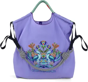Ball&Chain Shoulder Tote Bag for Women, Nylon Top-Handle, Foldable Weekend Handbag with Pockets