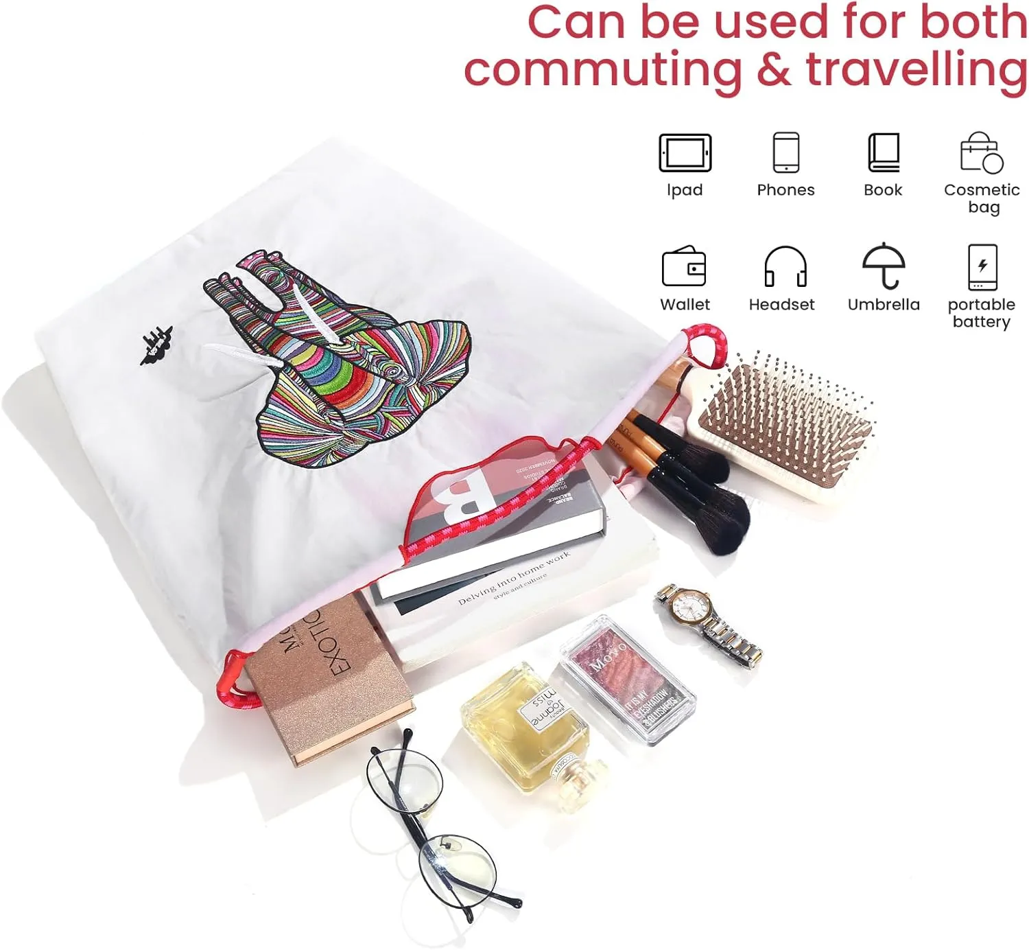 Ball&Chain Tote Bag Women Work Bags Nylon Bag Purse for Women Travel Bags Handbags Everyday Bag with Inner Pockets