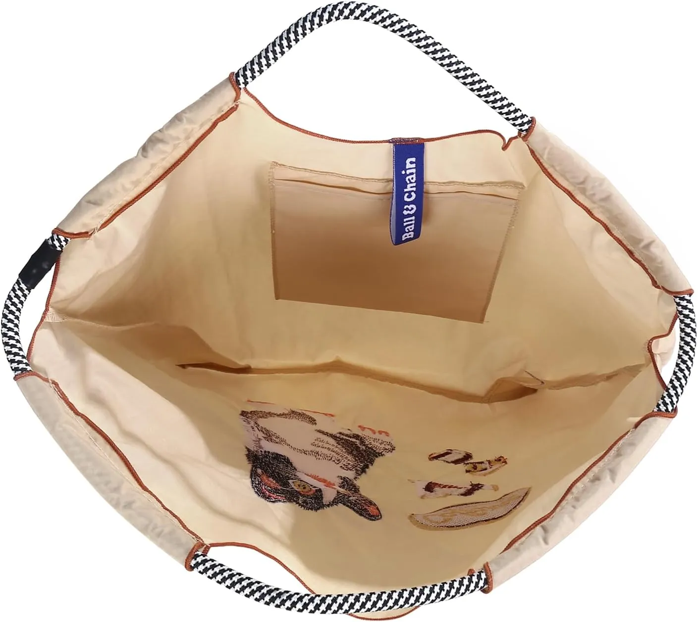 Ball&Chain Tote Bags for Women Nylon Embroidery Tote Purse Crossbody Bags with Pockets Shoulder Handbags for Work
