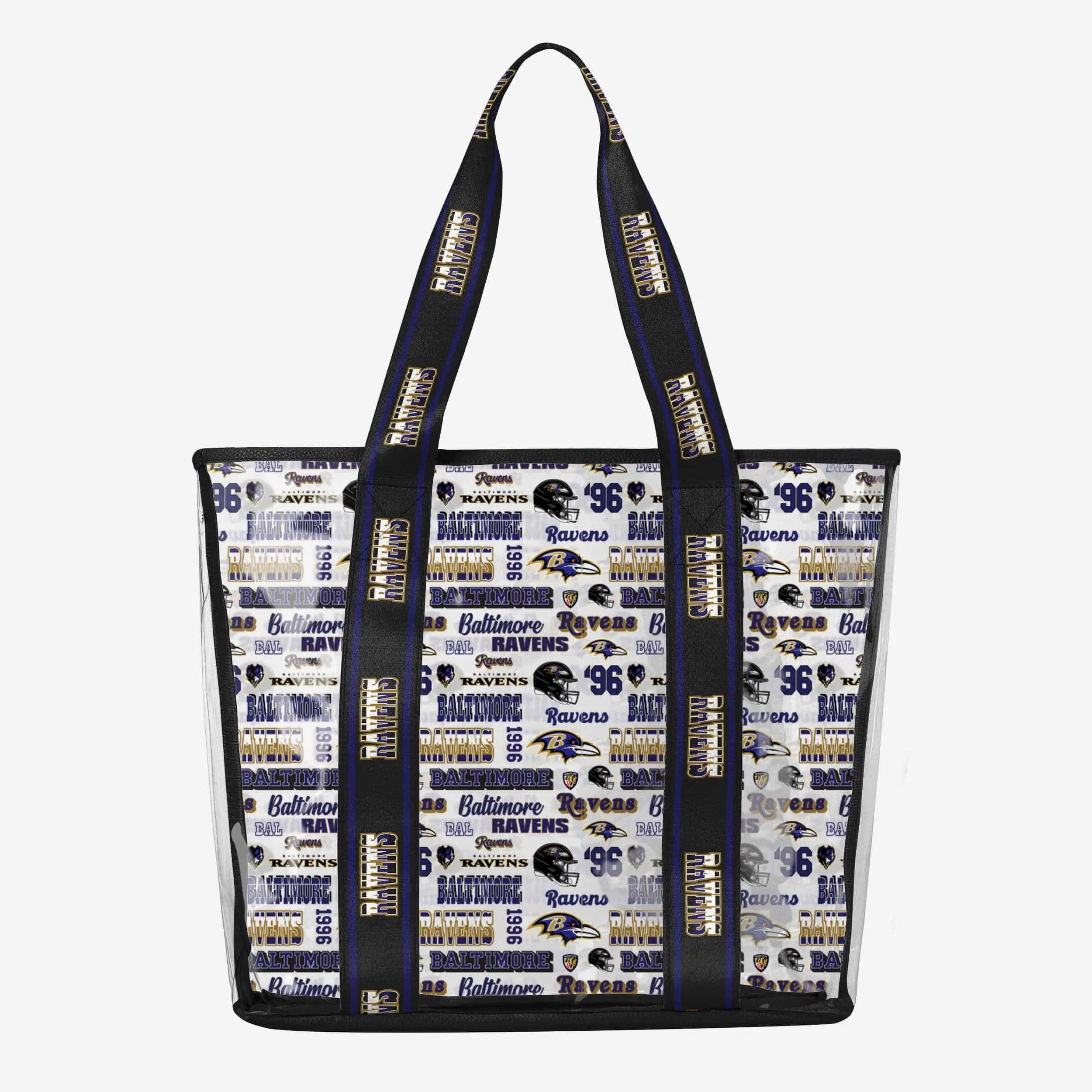 Baltimore Ravens Repeat Retro Print Clear Tote Bag