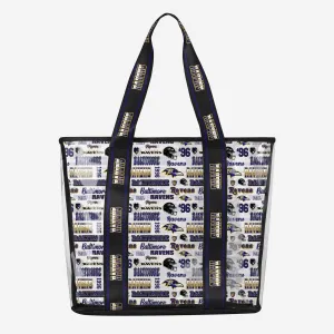 Baltimore Ravens Repeat Retro Print Clear Tote Bag