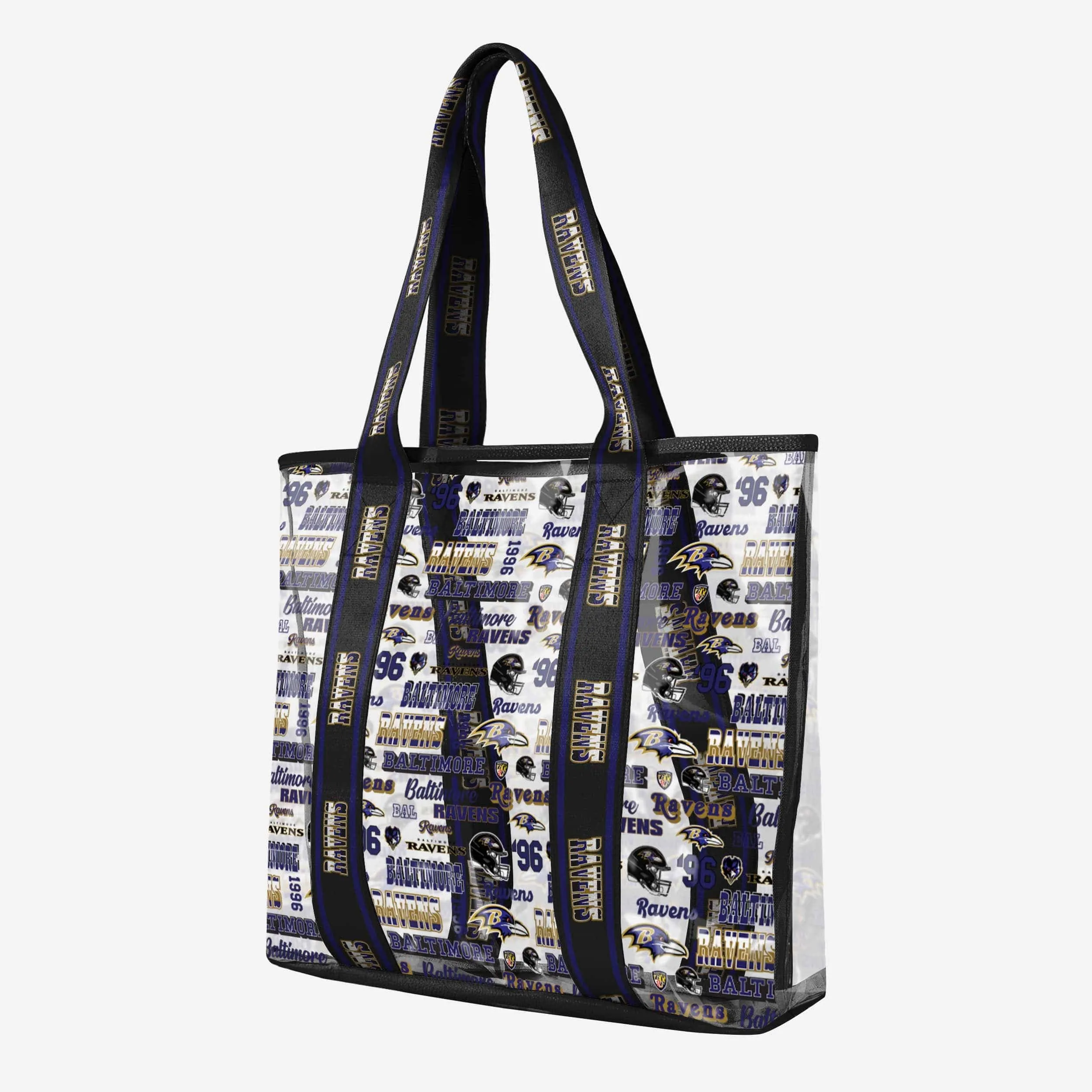 Baltimore Ravens Repeat Retro Print Clear Tote Bag