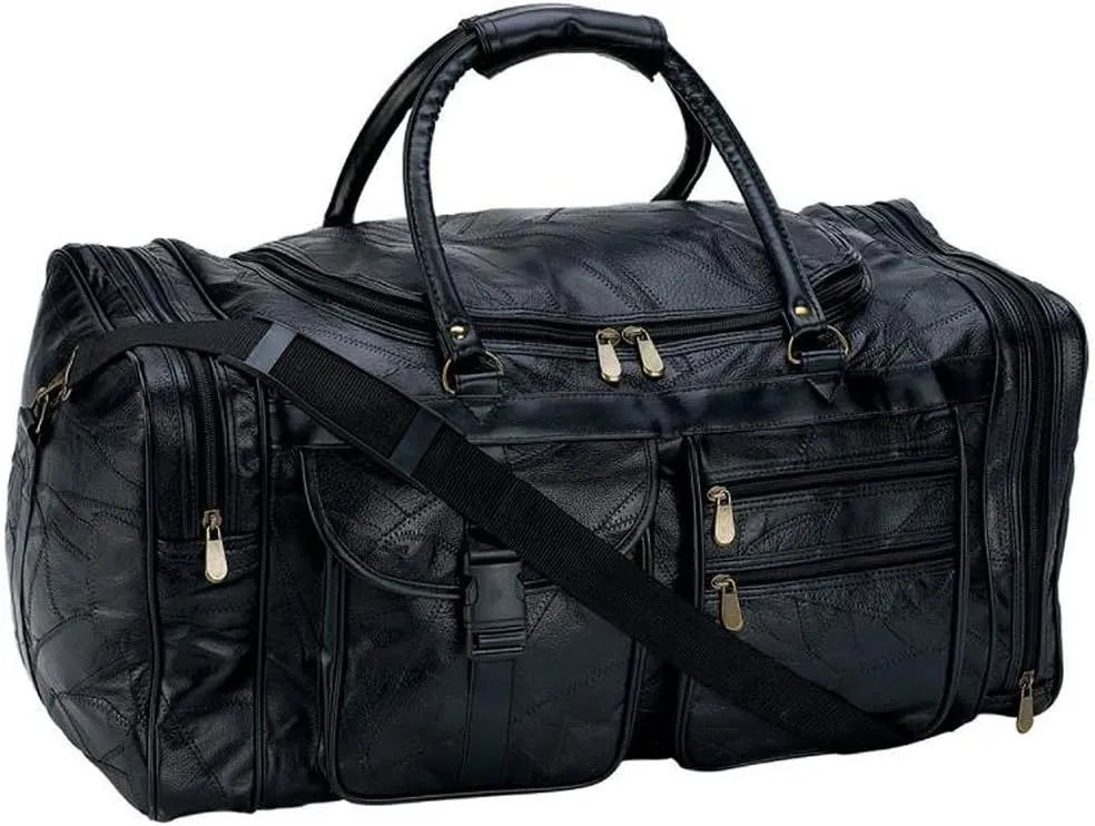 B&F Bg [Kitchen], LULCW25 25" Embassy Leather Cowhide Duffle Bag, Multicolored