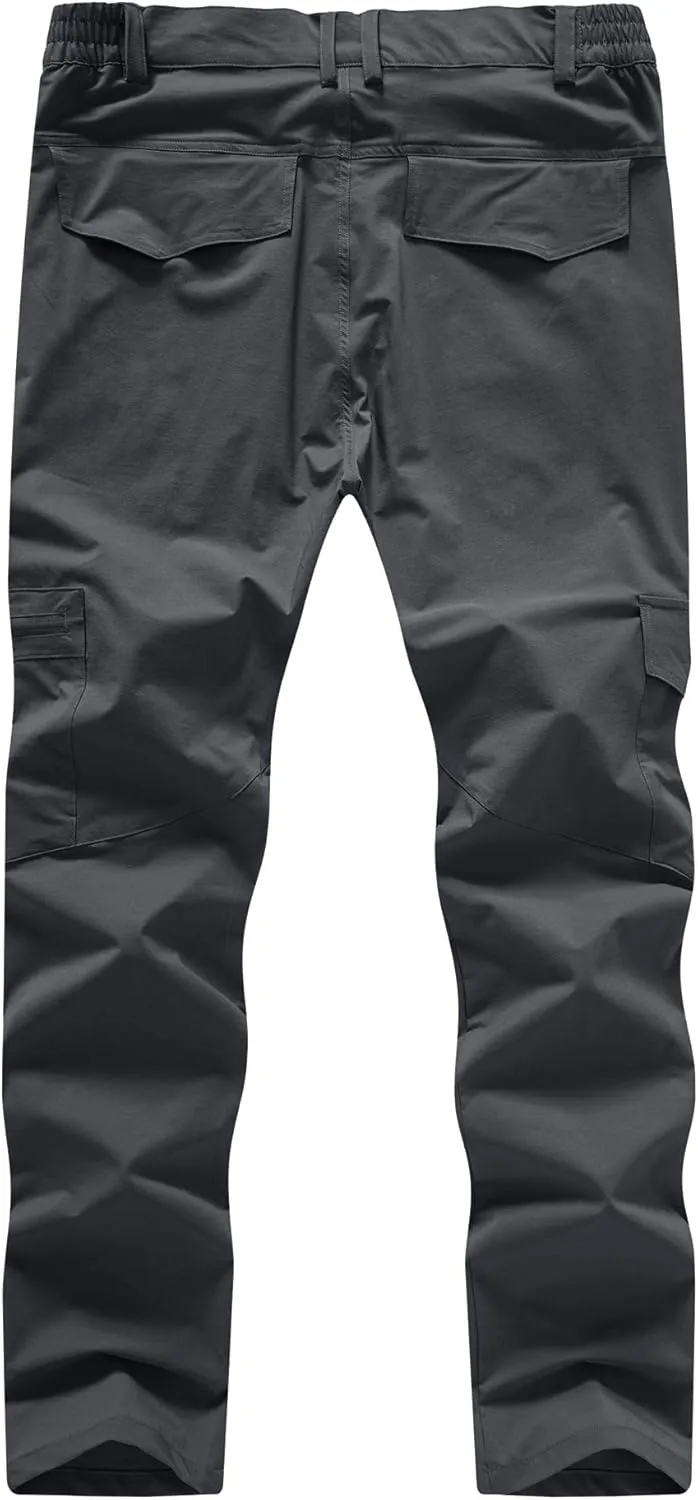 BASUDAM Men's Cargo Hiking Pants Quick Dry Lightweight Stretch Water Resistant Summer Outdoor Work Travel with Pockets