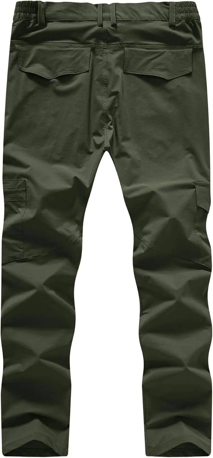 BASUDAM Men's Cargo Hiking Pants Quick Dry Lightweight Stretch Water Resistant Summer Outdoor Work Travel with Pockets