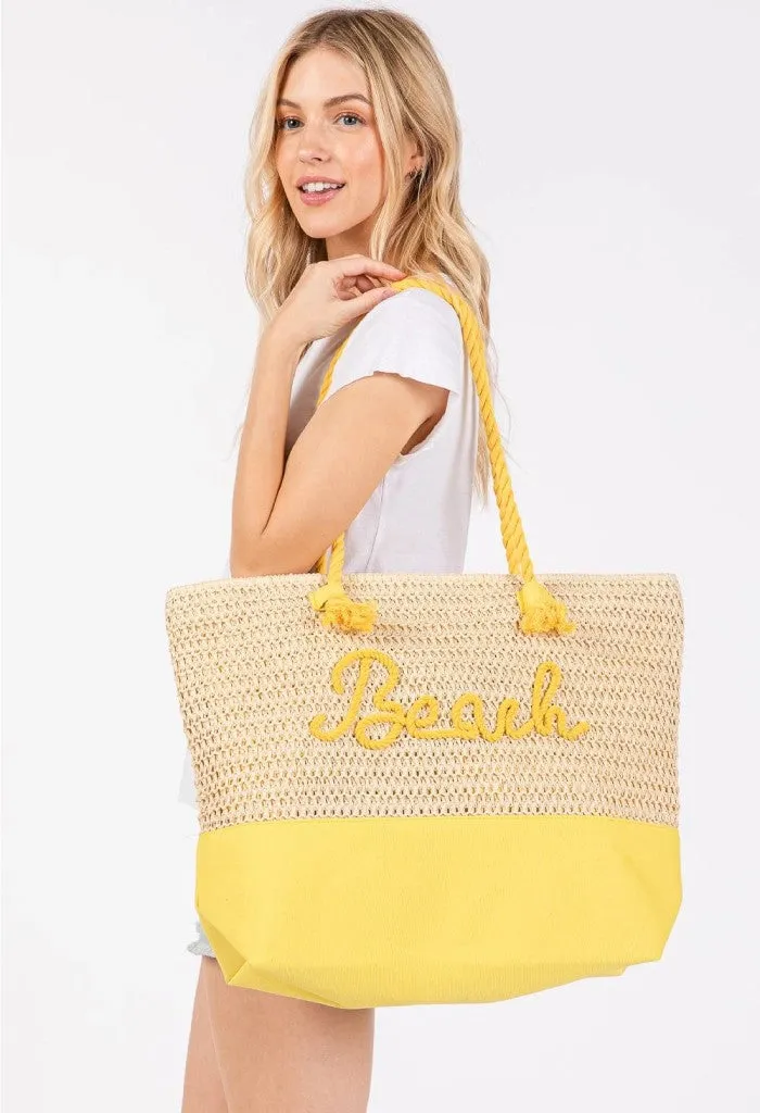 Beach Please Tote-Yellow