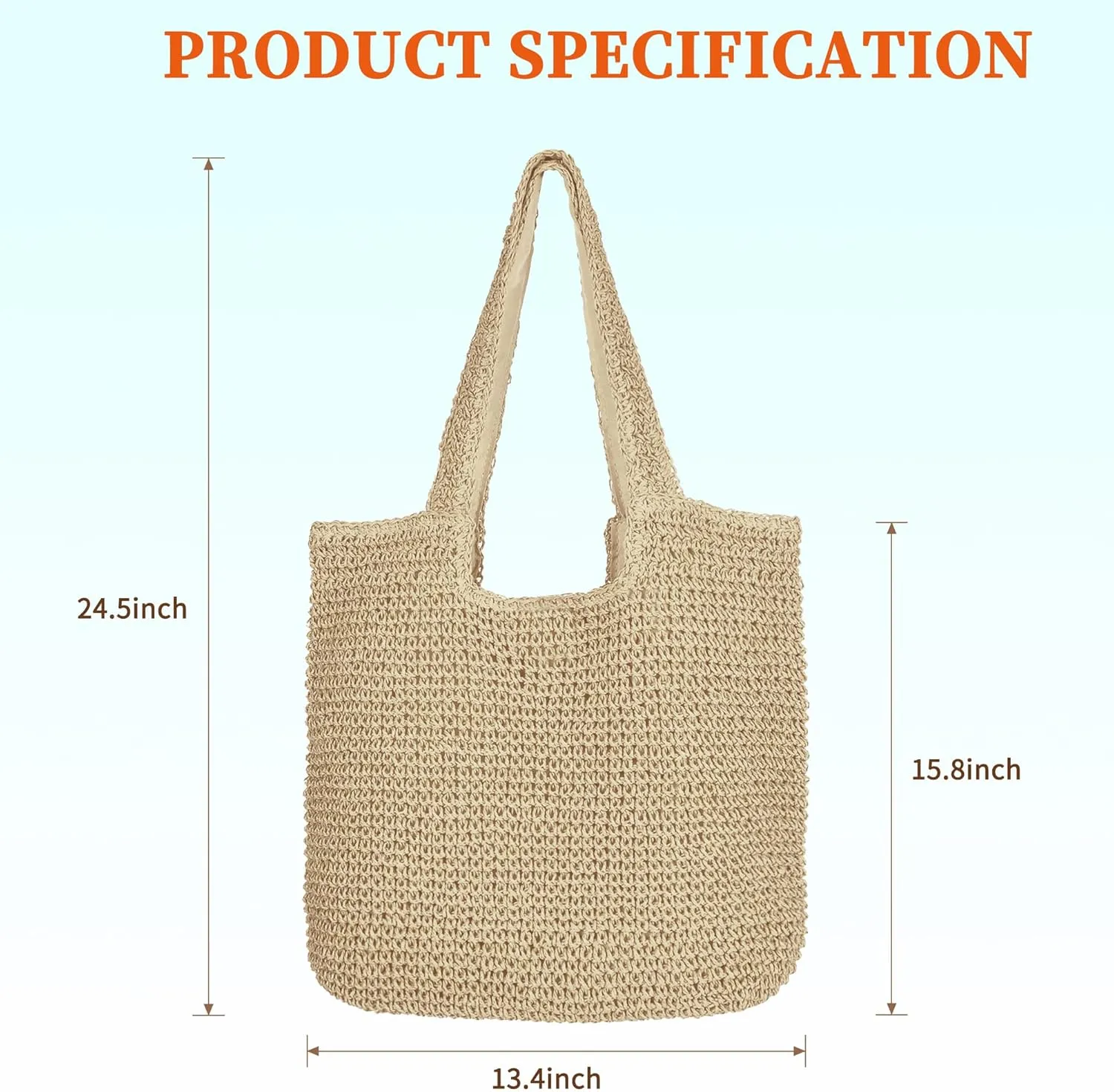 Beach Shoulder Bags for Women,Handwoven Rattan Straw Beach Bag Summer Sea Casual Shoulder tote Basket Bag For Women