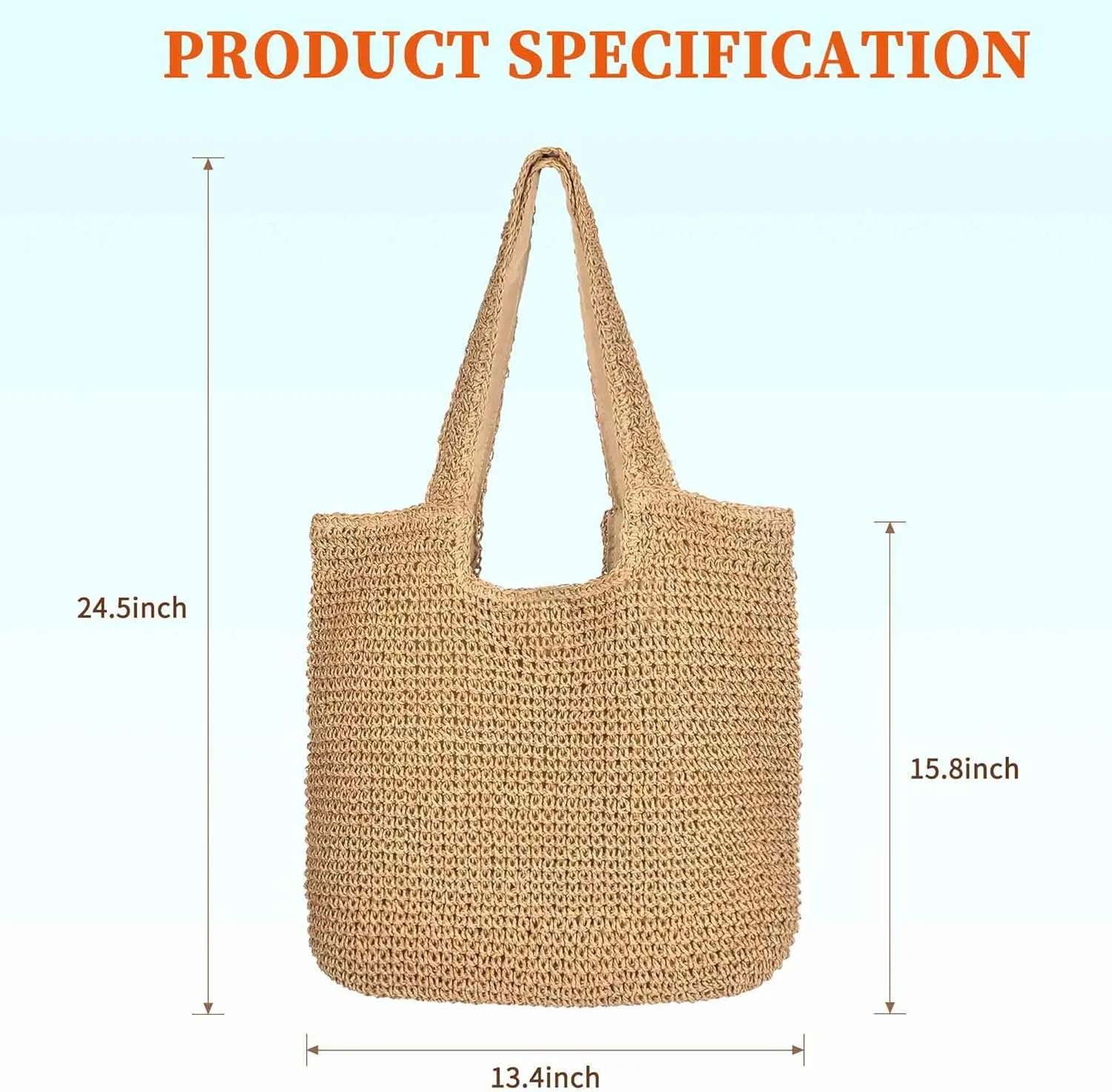 Beach Shoulder Bags for Women,Handwoven Rattan Straw Beach Bag Summer Sea Casual Shoulder tote Basket Bag For Women