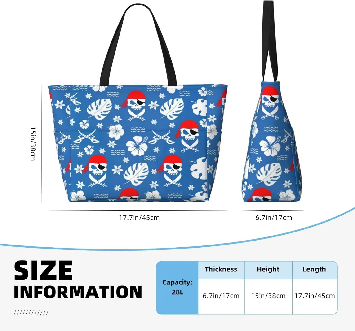 Beach Tote Pool Bag for Women Waterproof and Sand-proof Large Capacity with Zippers for Travel Vacation Gym