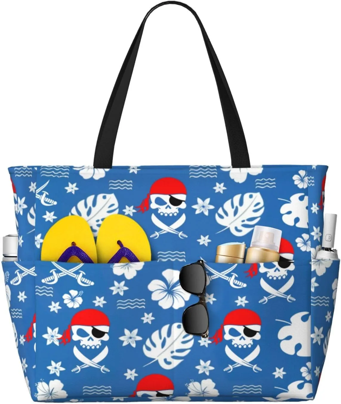 Beach Tote Pool Bag for Women Waterproof and Sand-proof Large Capacity with Zippers for Travel Vacation Gym