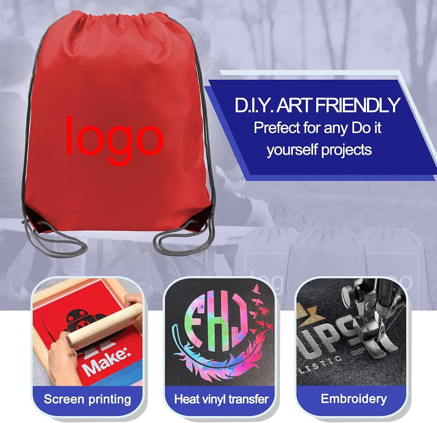 BeeGreen 20 Pieces Red Drawstring Bags Bulk for Birthday Christmas Gym Sports Polyester Custom Multipurpose Cinch Sacks for Heat Vinyl and Tie Dye Pull String Sackpack