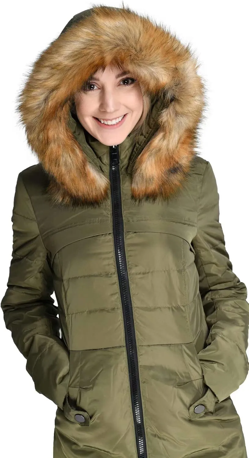 Beinia Valuker Women's Hooded Thickened Long Down Jacket Winter Down Parka Puffer Jacket