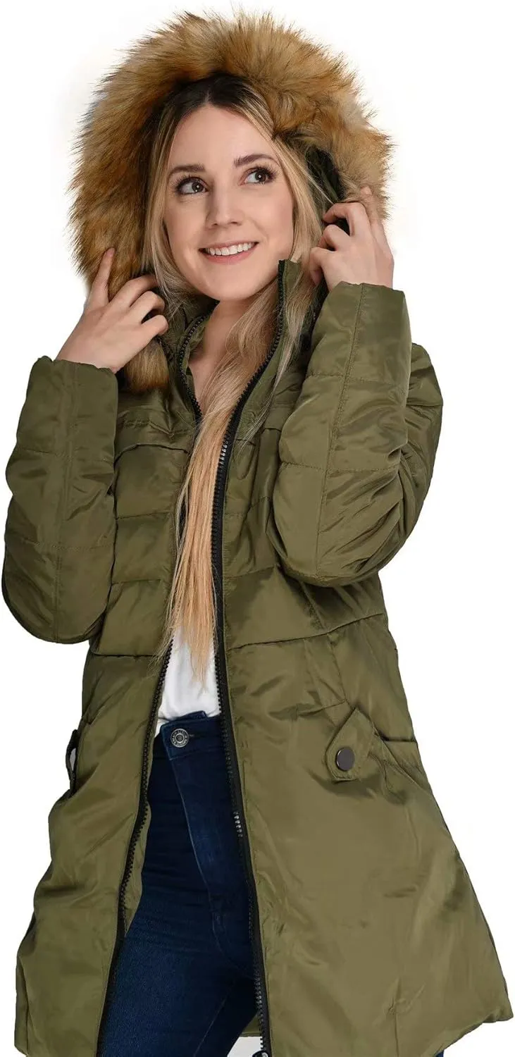 Beinia Valuker Women's Hooded Thickened Long Down Jacket Winter Down Parka Puffer Jacket