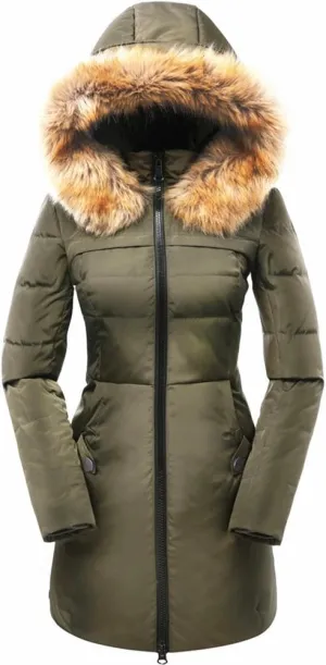 Beinia Valuker Women's Hooded Thickened Long Down Jacket Winter Down Parka Puffer Jacket