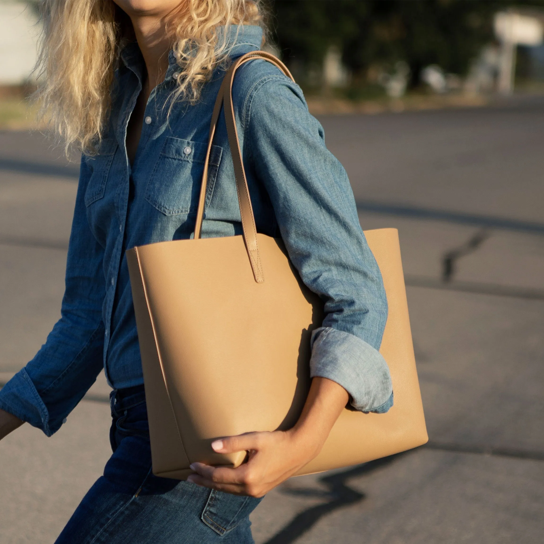 Belmont Structured Tote Tan