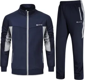 BGOWATU Men's Tracksuits 2 Piece Running Jackets Athletic Pants Sports Suit with Zipper Pockets