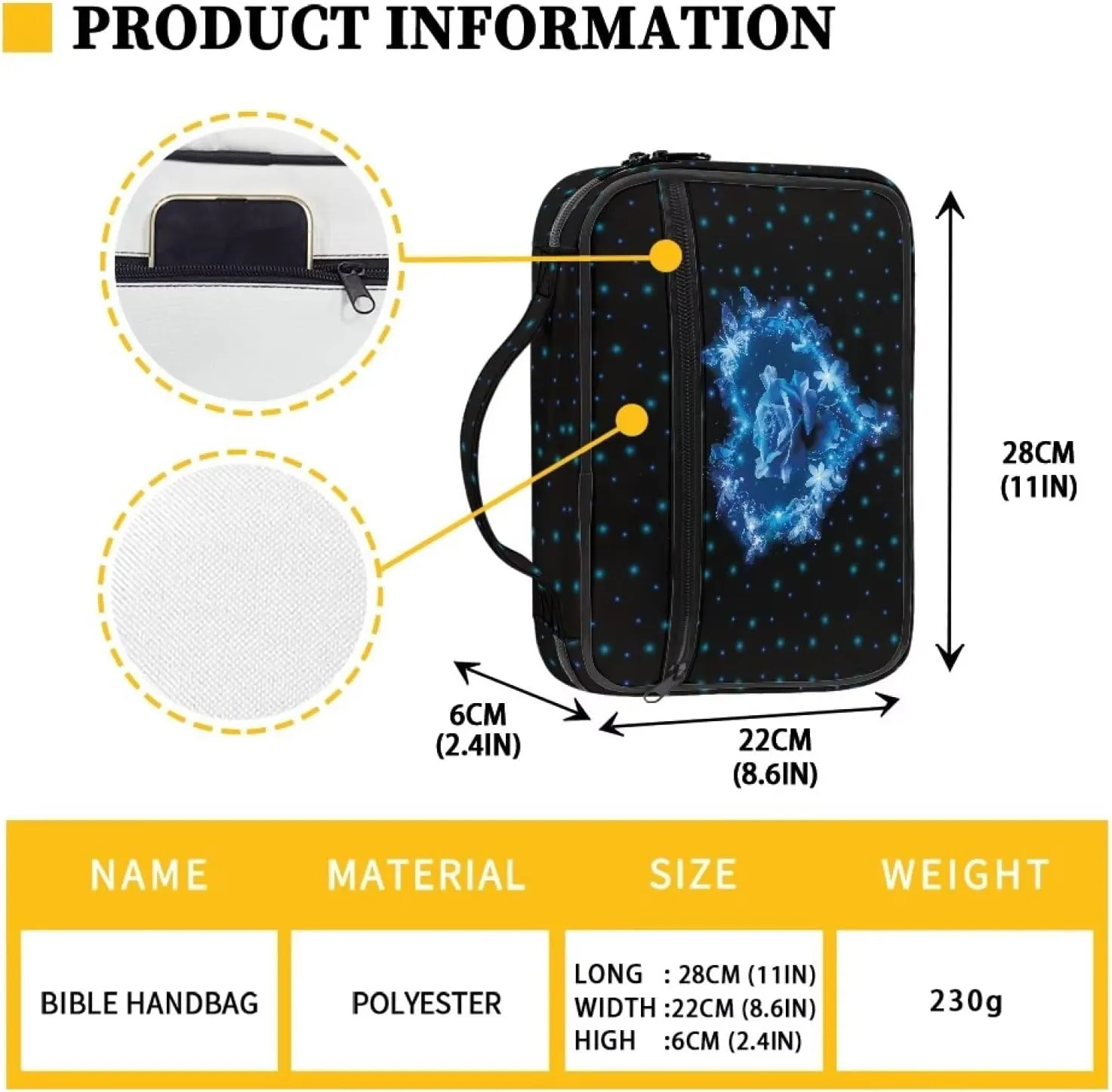 Bible Bags and Totes for Women Men Western Bible Case Book Covers for Hard Cover Bible Accessories Women Men