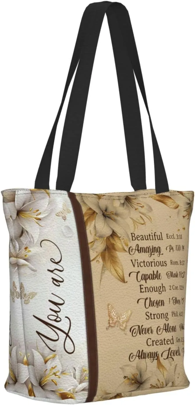 Bible Tote Bags For Women Christian Tote Bag Religious Grocery Bag With Zipper For Mothers Day Church Gifts