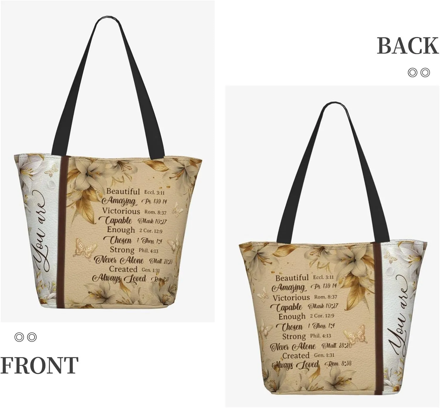 Bible Tote Bags For Women Christian Tote Bag Religious Grocery Bag With Zipper For Mothers Day Church Gifts
