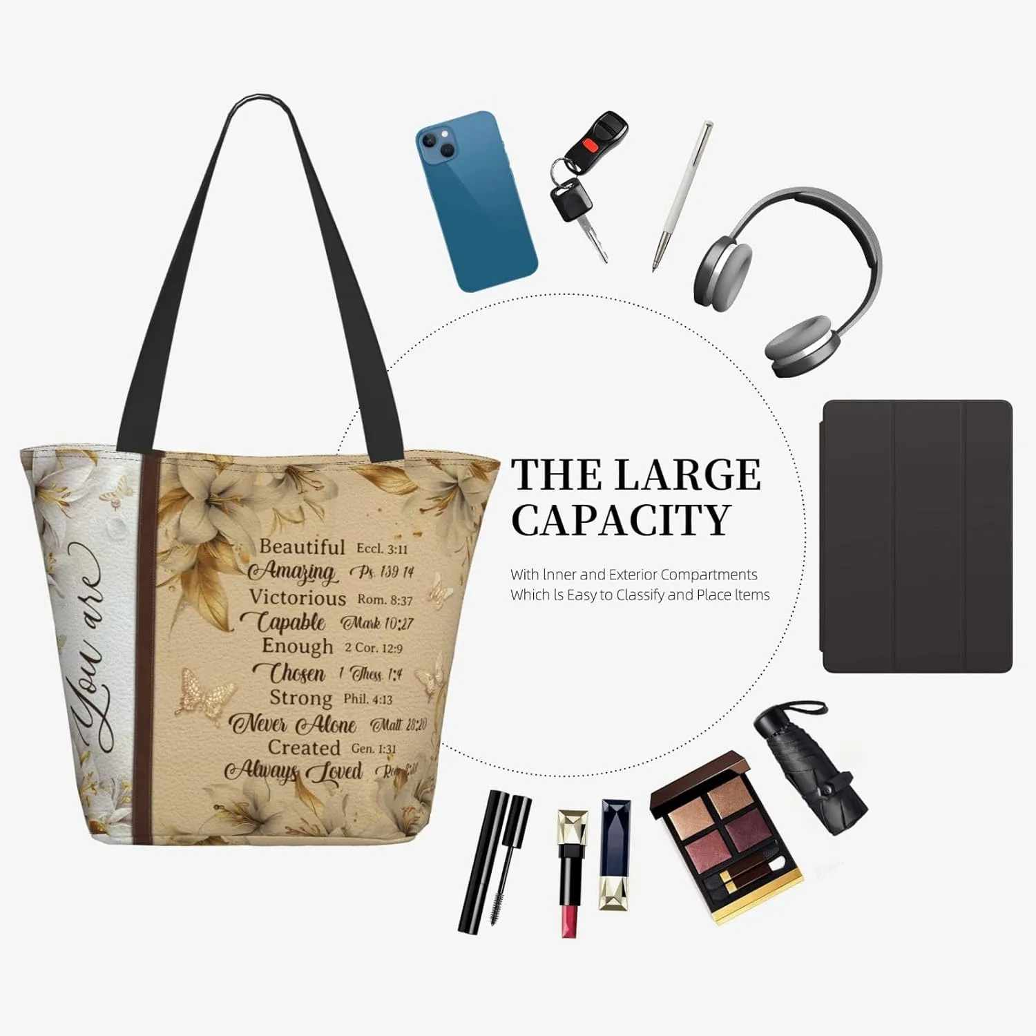 Bible Tote Bags For Women Christian Tote Bag Religious Grocery Bag With Zipper For Mothers Day Church Gifts