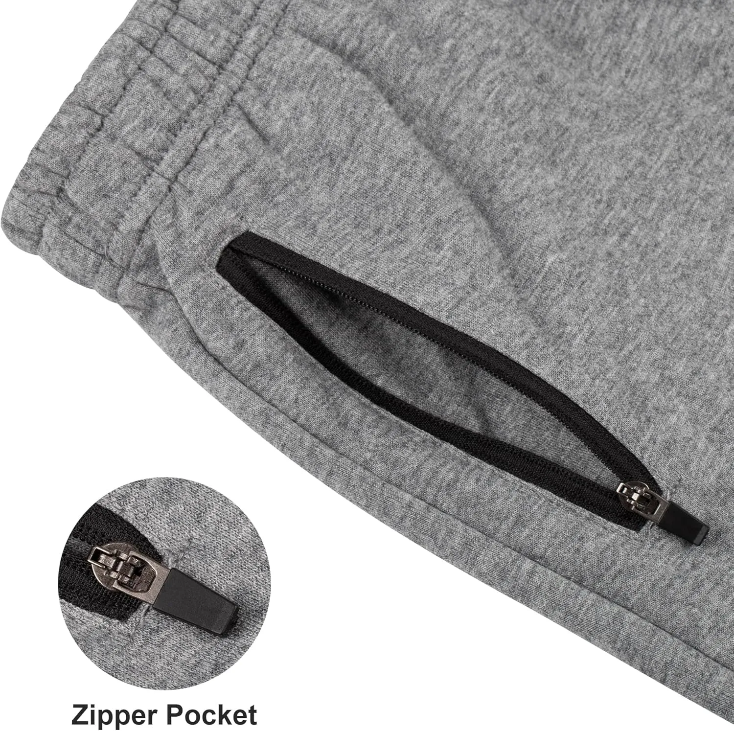 BIG ELEPHANT Kids Casual Shorts with Zipper Pockets and Drawsting, Youth Boys Athletic Shorts for Running Playing