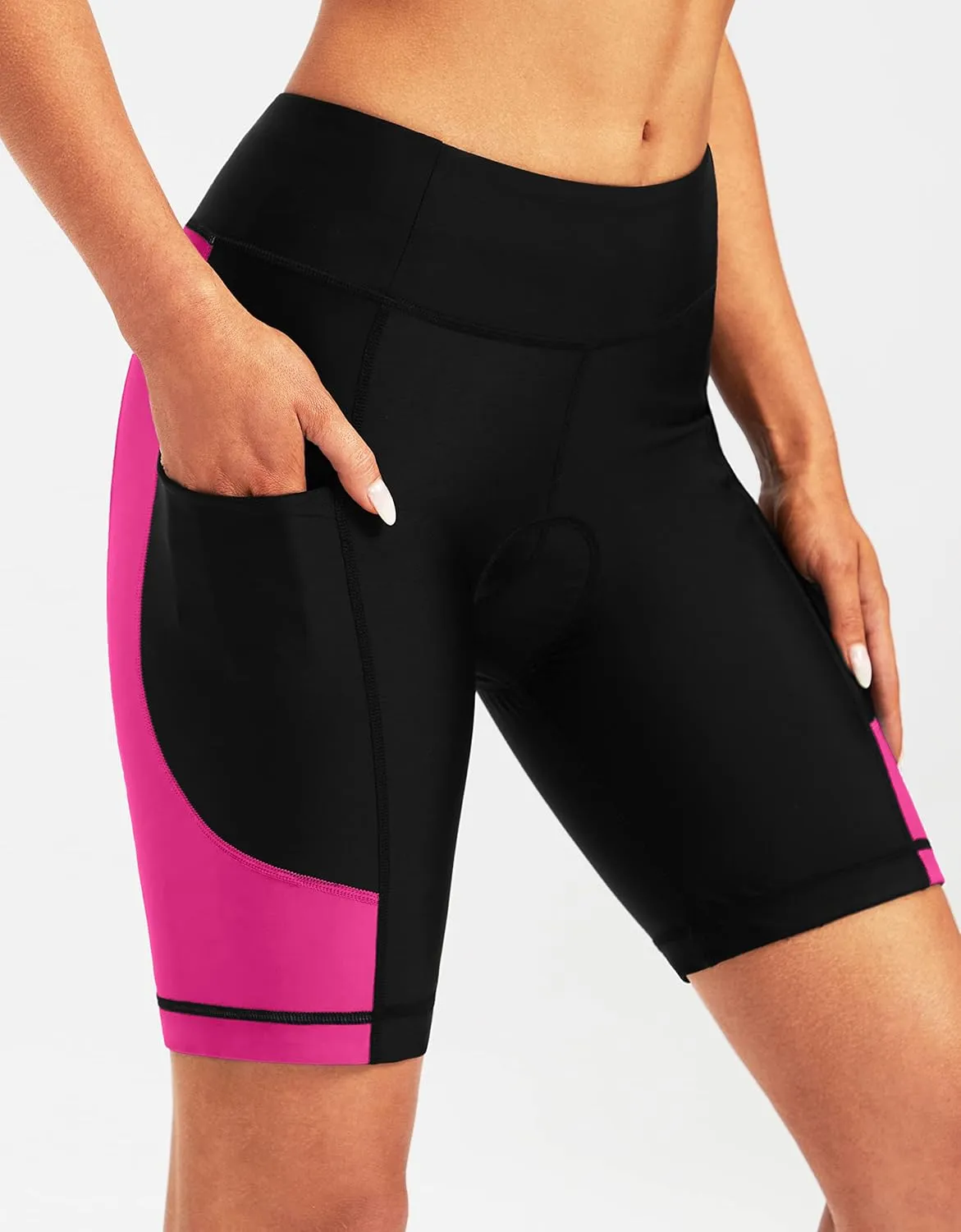 Bikewa Women's 4D Padded Bike Shorts Cycling Riding Road Biking Bicycle Cycle Shorts for Women Zipper Pockets