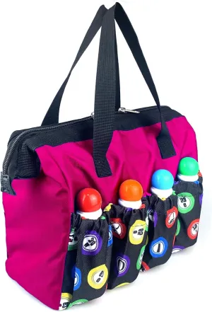 Bingo Dauber Bags with 8 Pockets Large Capacity Bingo Tote Bag/Travel Carrying Case with Zipper/Makeup Bag/Casino Game Lovers Christmas Gift Mothers Day Gifts for Women(Red)