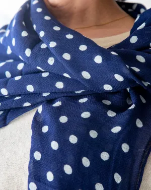 Bjarta Scarf - Navy Dot