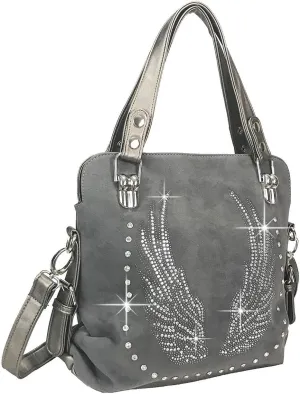 Bling Purse Double Handles Rhinestone Wing Purse