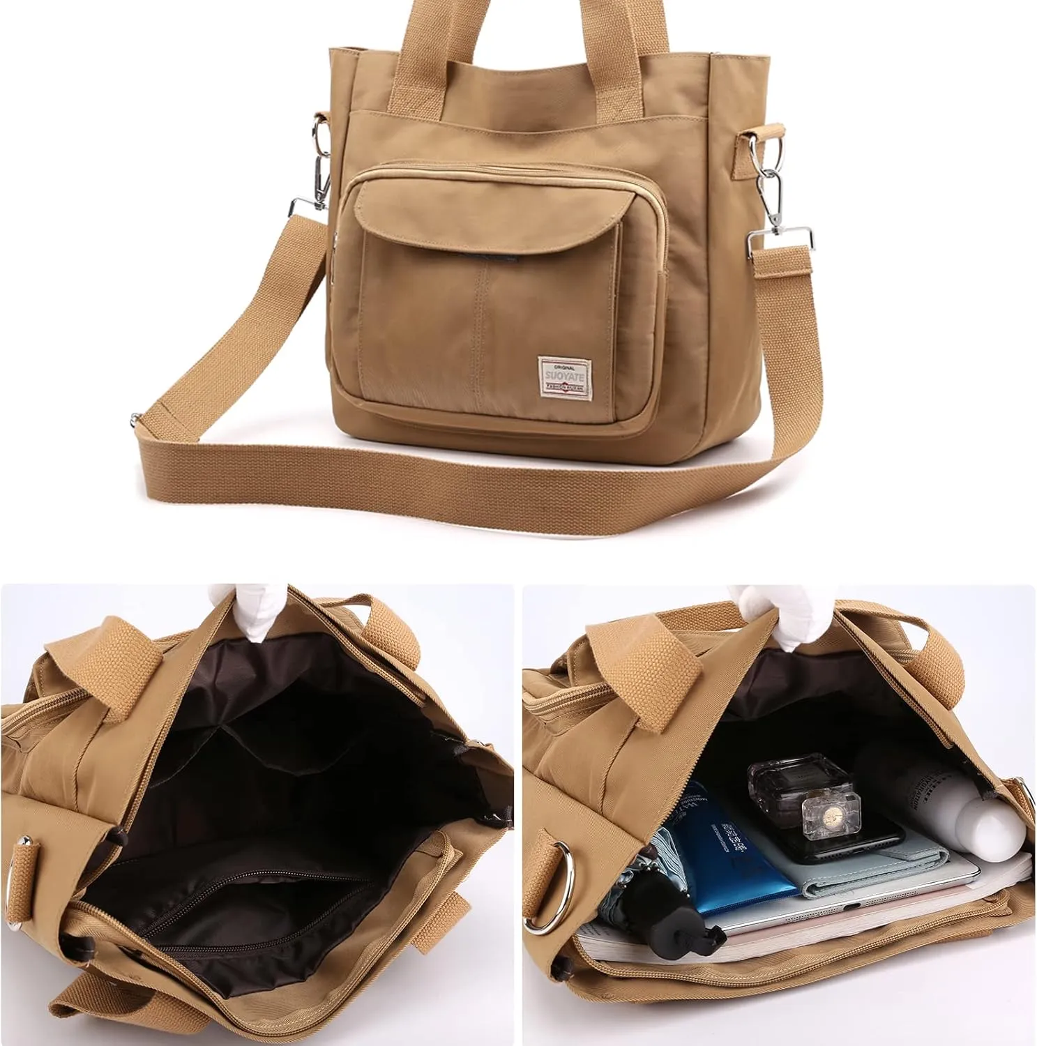 Blostirno Women's Casual Tote Purse Bag Shoulder Crossbody Large Capacity Nylon Top Handle Daily Handbag Work Bags