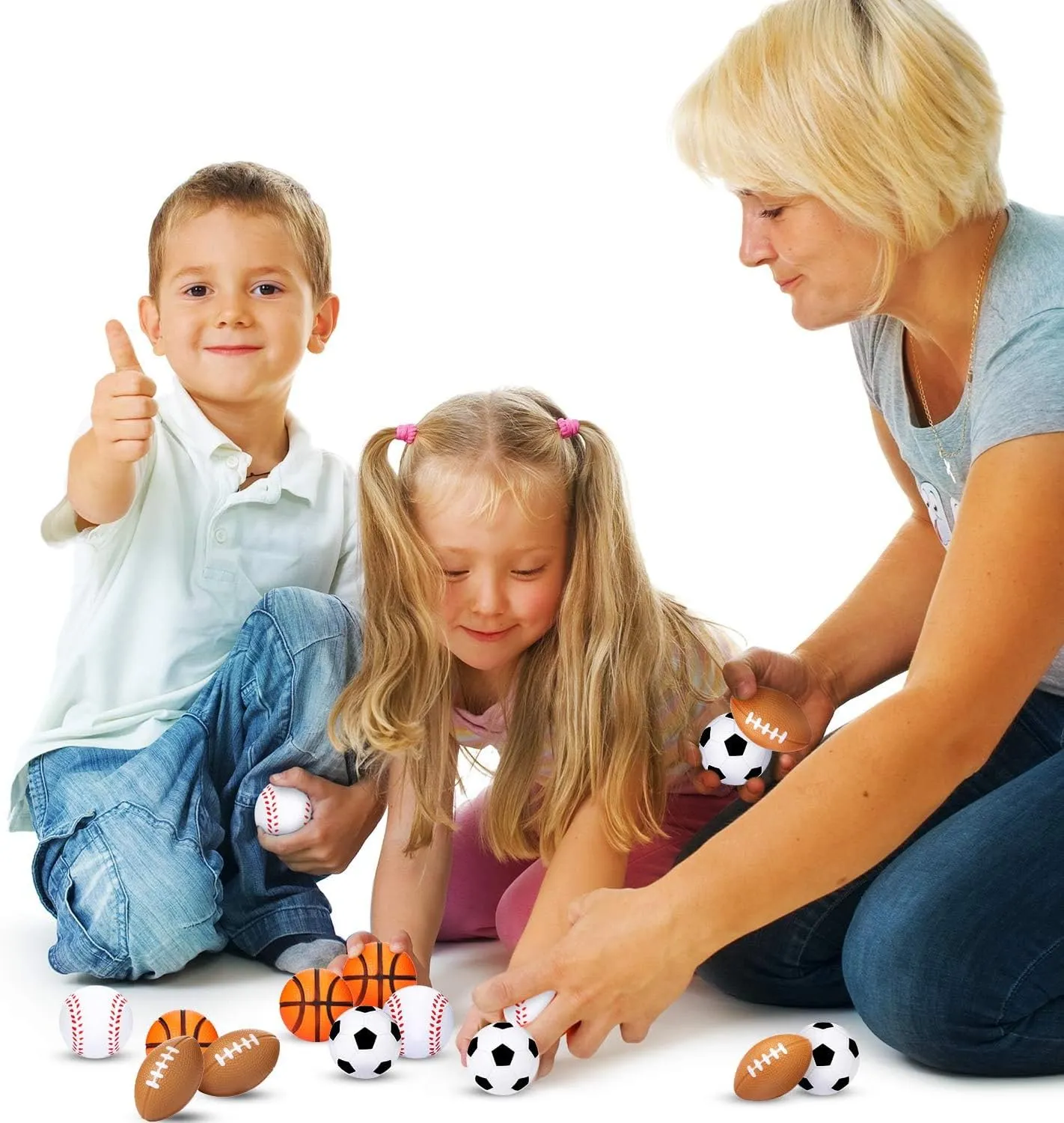 Blulu 72 Pack Sports Stress Balls for Kids Mini Footballs Mini Baseball, Soccer, Basketball, Foam Stress Balls for Anxiety Relief Sport Class Prize and Outdoor Game (1.6 Inch)