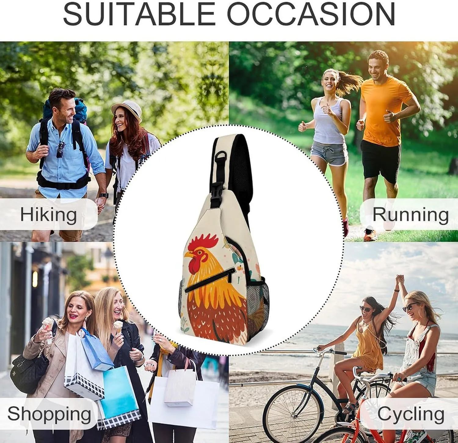 Boat Beach Sunrise Time Nautical Crossbody Sling Bag, Travel Backpack, Hiking Sling Bags, Chest Bag, Shoulder Bags, Daypack