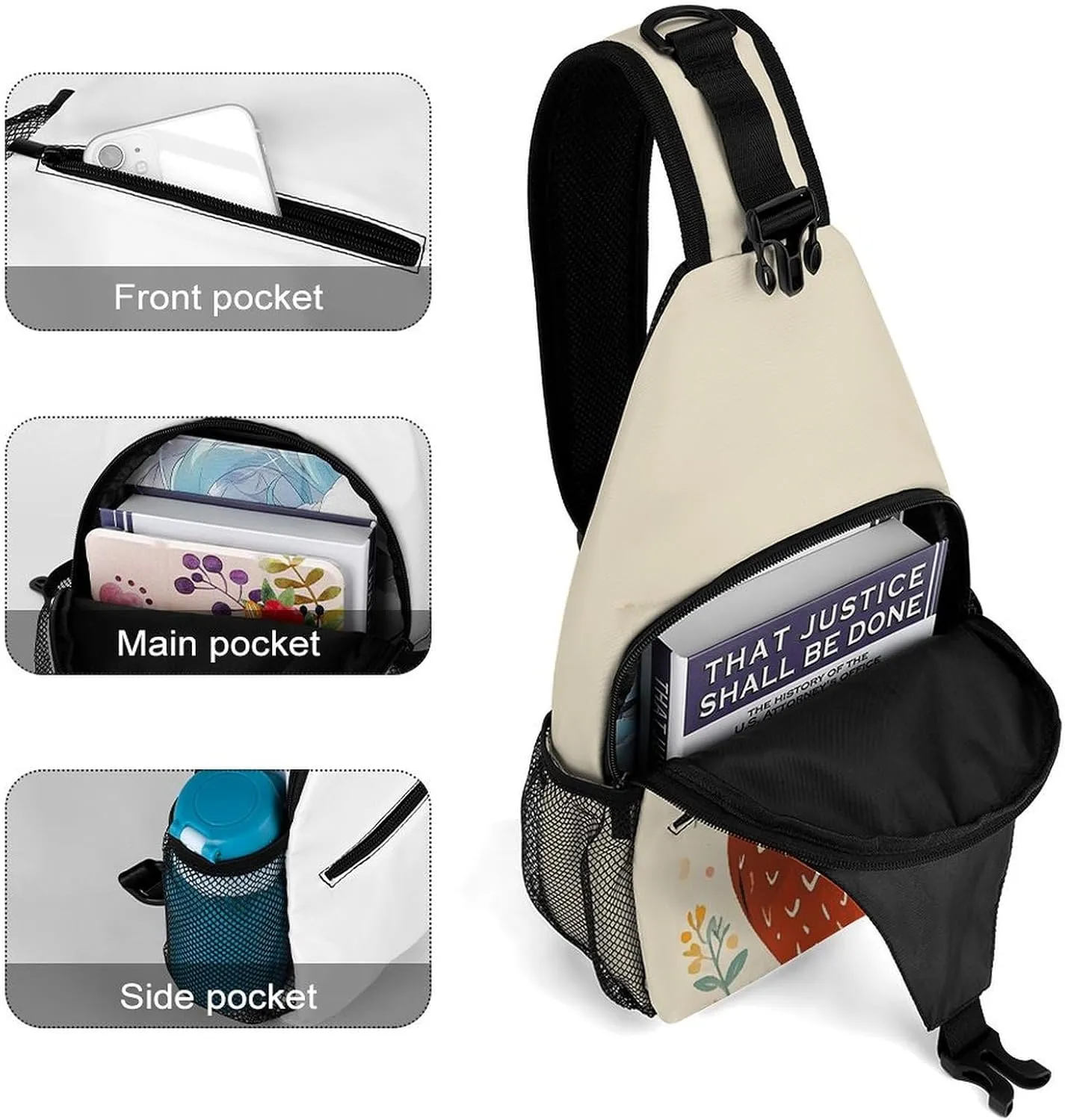 Boat Beach Sunrise Time Nautical Crossbody Sling Bag, Travel Backpack, Hiking Sling Bags, Chest Bag, Shoulder Bags, Daypack