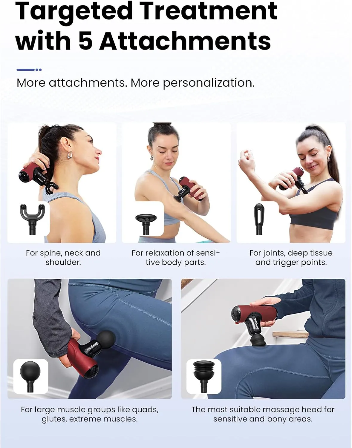 BOB AND BRAD Q2 Mini Massage Gun, Pocket-Sized Deep Tissue Massager Gun, Portable Percussion Muscle Massager Gun, Ultra Small & Quiet Muscle Massage Gun with Carry Case, FSA and HSA Eligible -Red