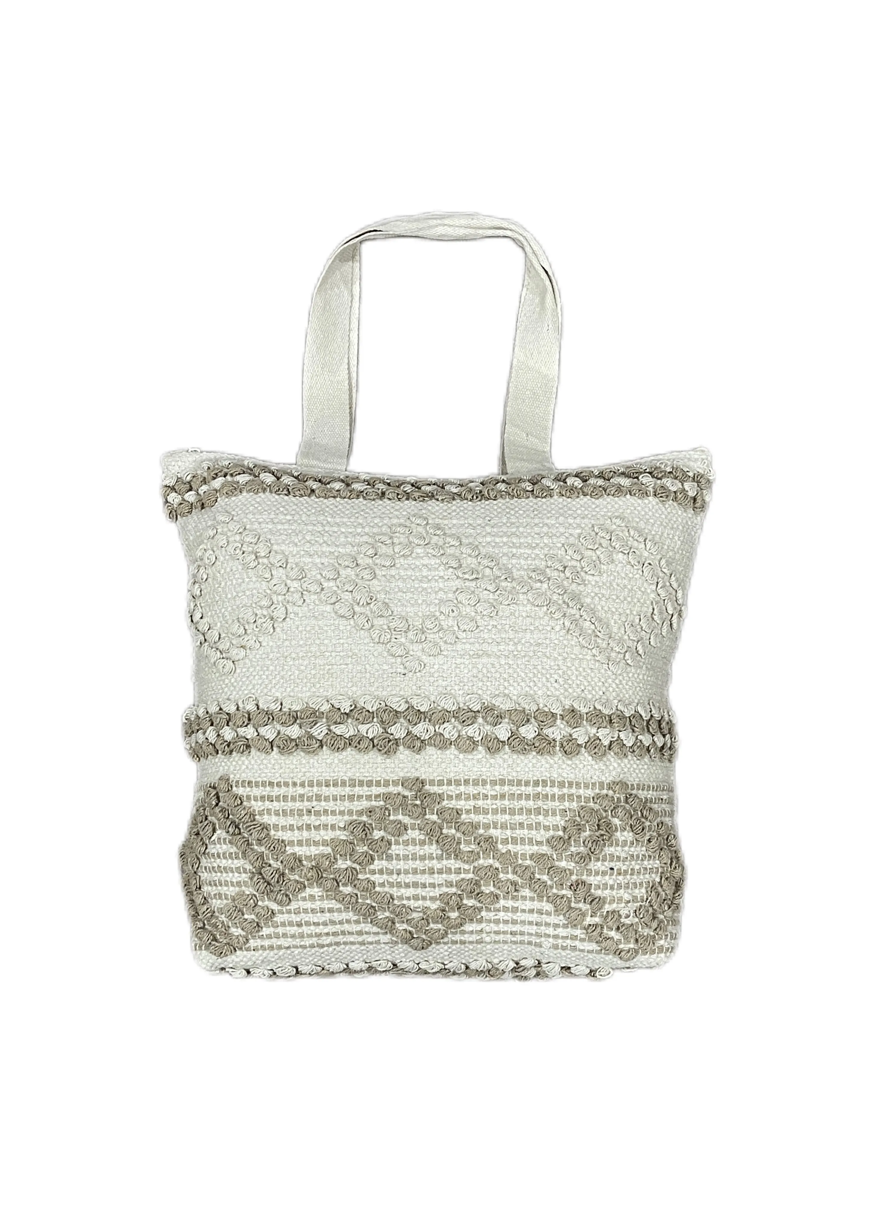 Boho Zephyr Cotton Handmade Tufted Beach Tote Bag