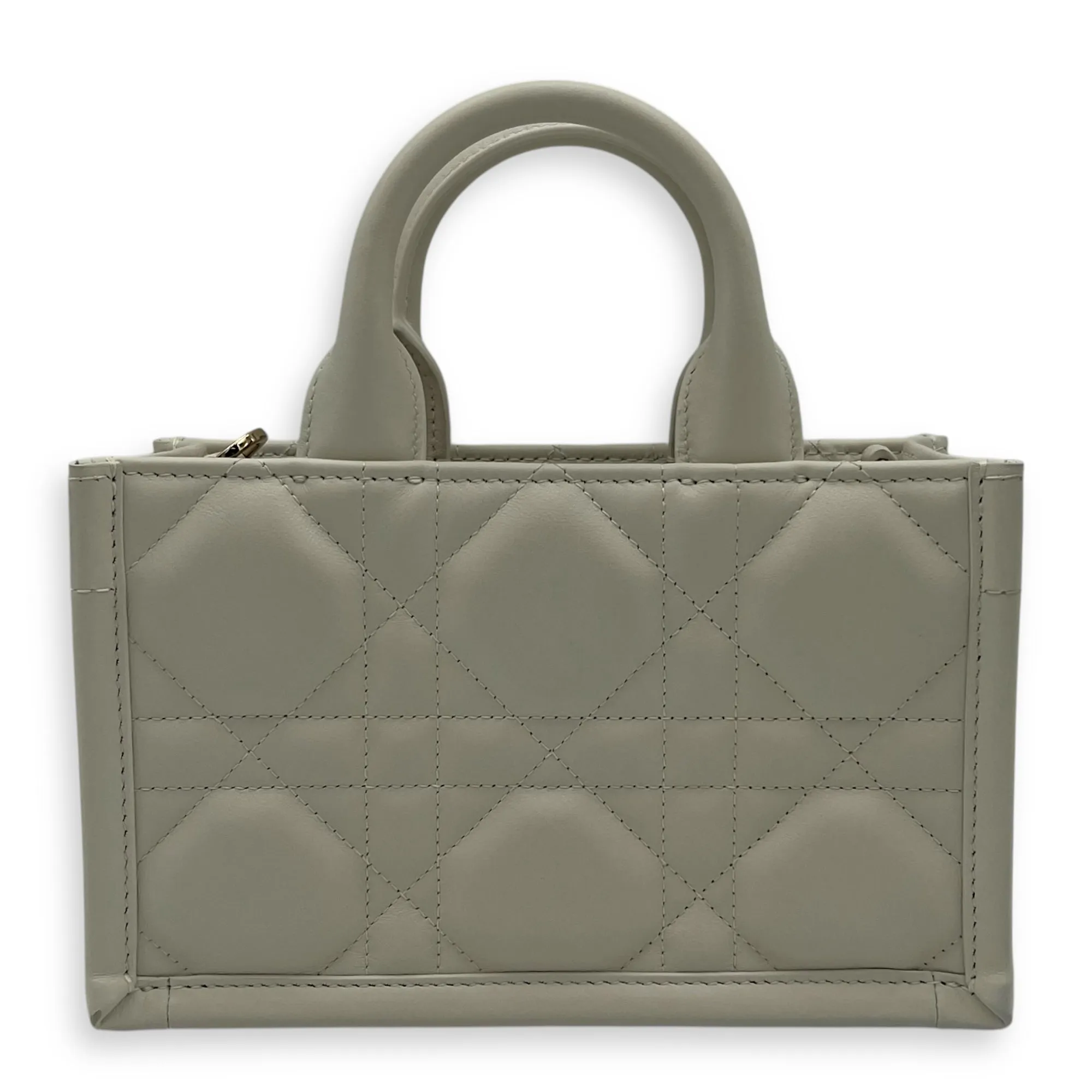 Book Tote Mini Latte Macrocannage Tote Bag in Calfskin, Gold hardware