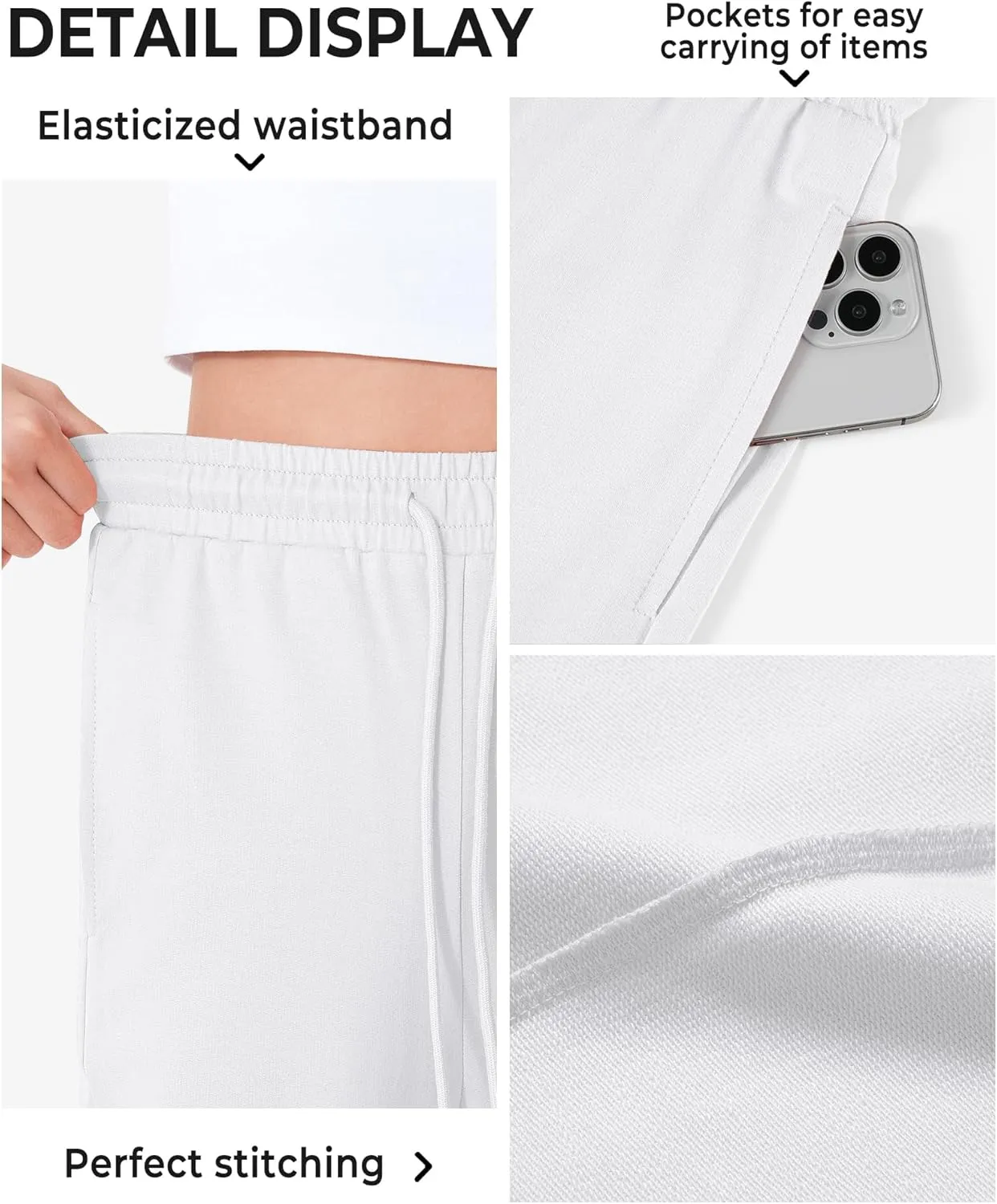 BOOPH Girls Sweatpants Kids Cotton Drawstring Joggers Athletic Pants with Pockets for Teen Girls