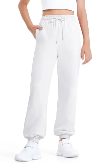 BOOPH Girls Sweatpants Kids Cotton Drawstring Joggers Athletic Pants with Pockets for Teen Girls
