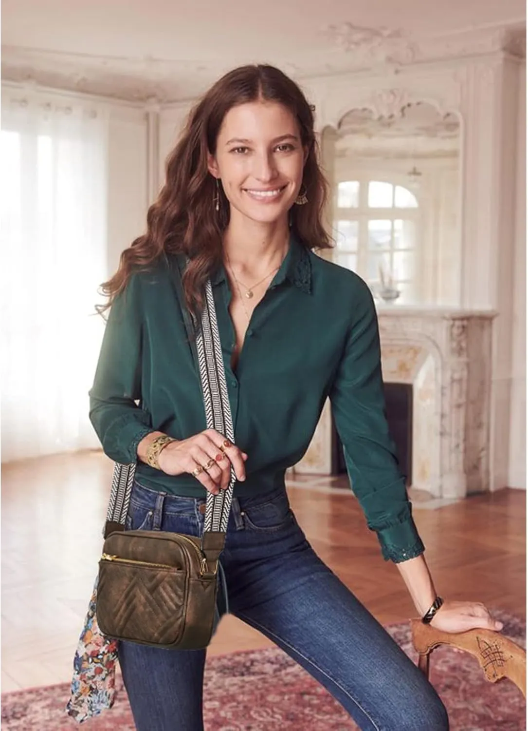BOSTANTEN Quilted Crossbody Bags for Women Vegan Leather Purses Small Shoulder Handbags with Wide Strap