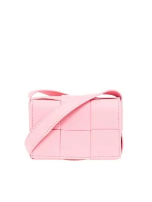 Bottega Veneta Intrecciato Cassette Small Cross Bag Pink