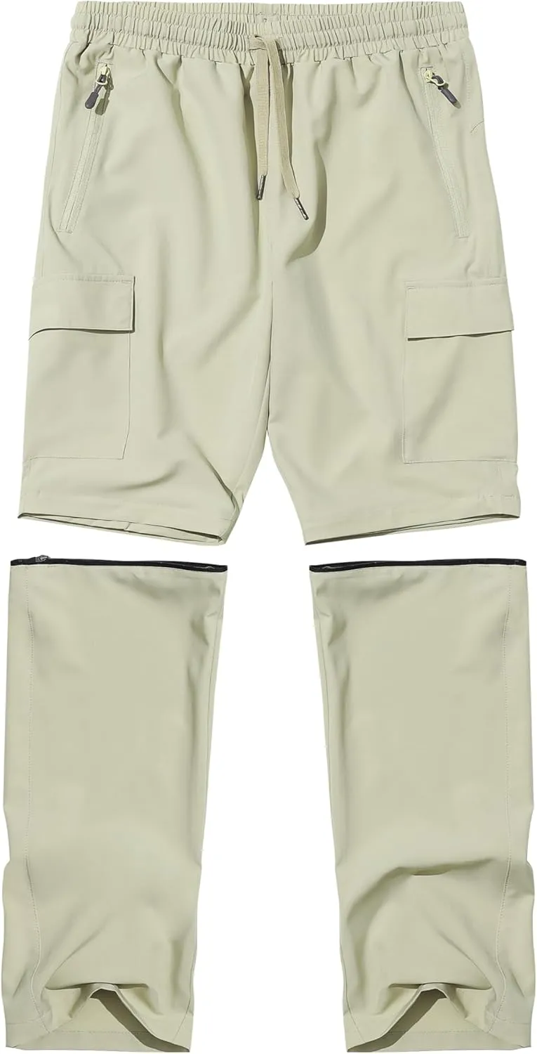 Boys Hiking Cargo Pants Kids Convertible Lightweight Quick Dry Girls Outdoor Waterproof Zip Off School Trousers