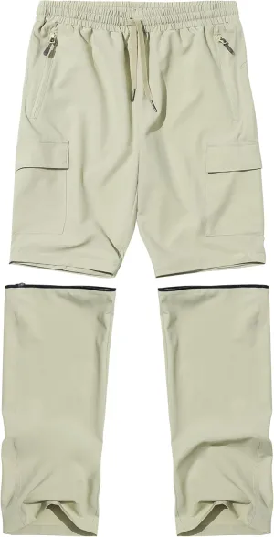 Boys Hiking Cargo Pants Kids Convertible Lightweight Quick Dry Girls Outdoor Waterproof Zip Off School Trousers