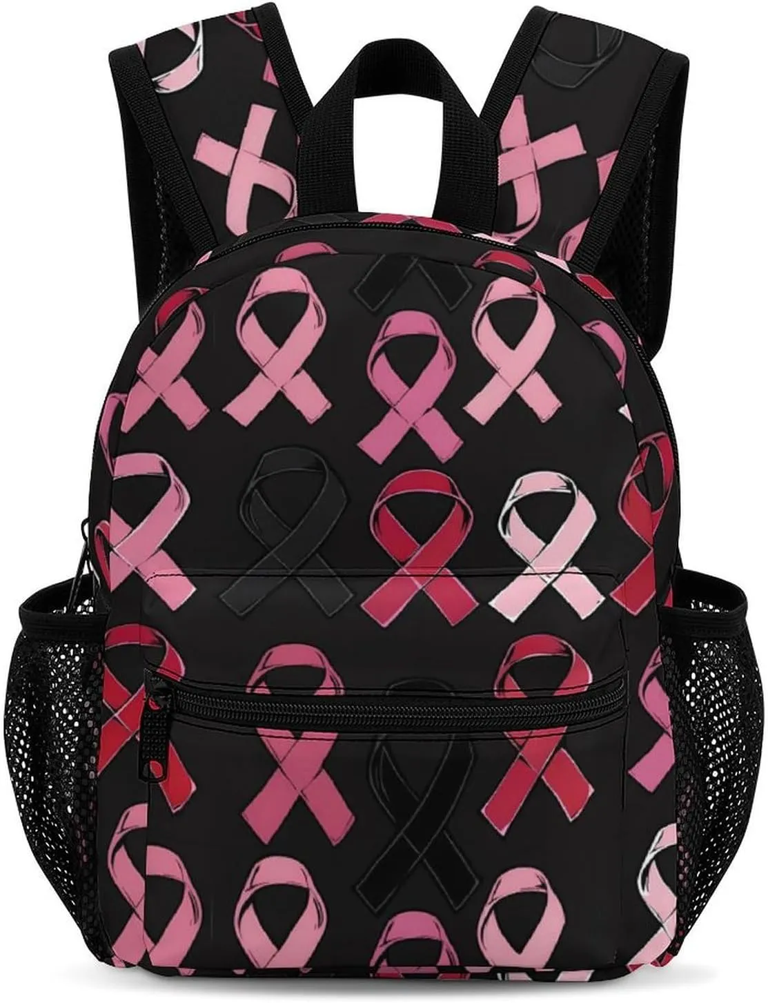 Breast Cancer Awareness Ribbon Backpack Cute Laptop Bag Mini Shoulder Bags Travel Casual Daypacks 13 Inch