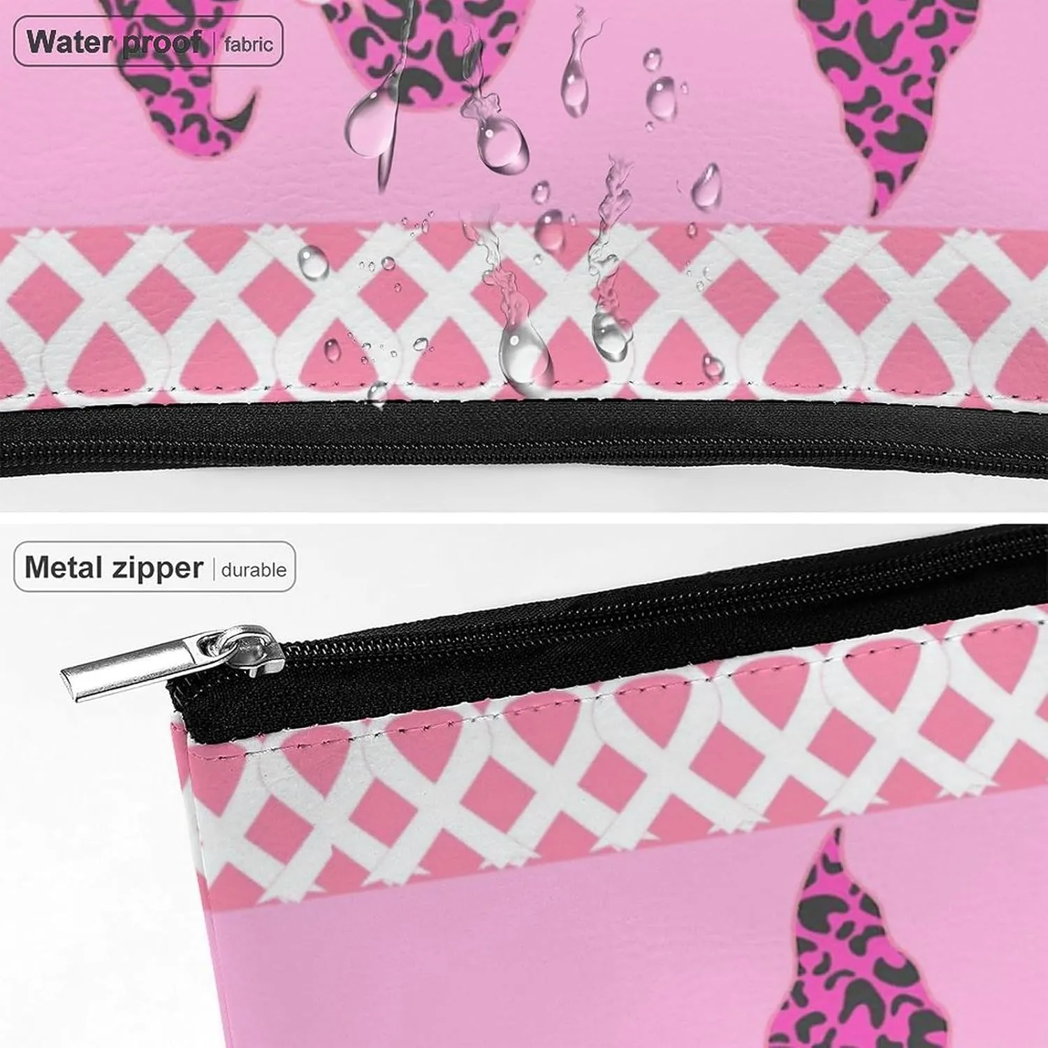 Breast Cancer Gifts For Wome,2Pcs Reusable Breast Cancer Awareness Tote Bag with Pink Ribbon Cosmetic Makeup Travel Bag