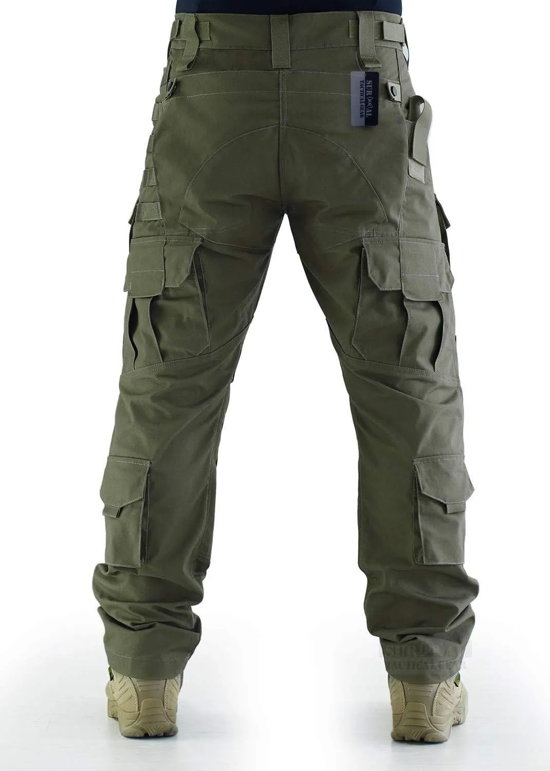 Breathable Ripstop Fabric Pants Military Combat Multi-Pocket Molle Tactical Pants with EVA Knee Pads
