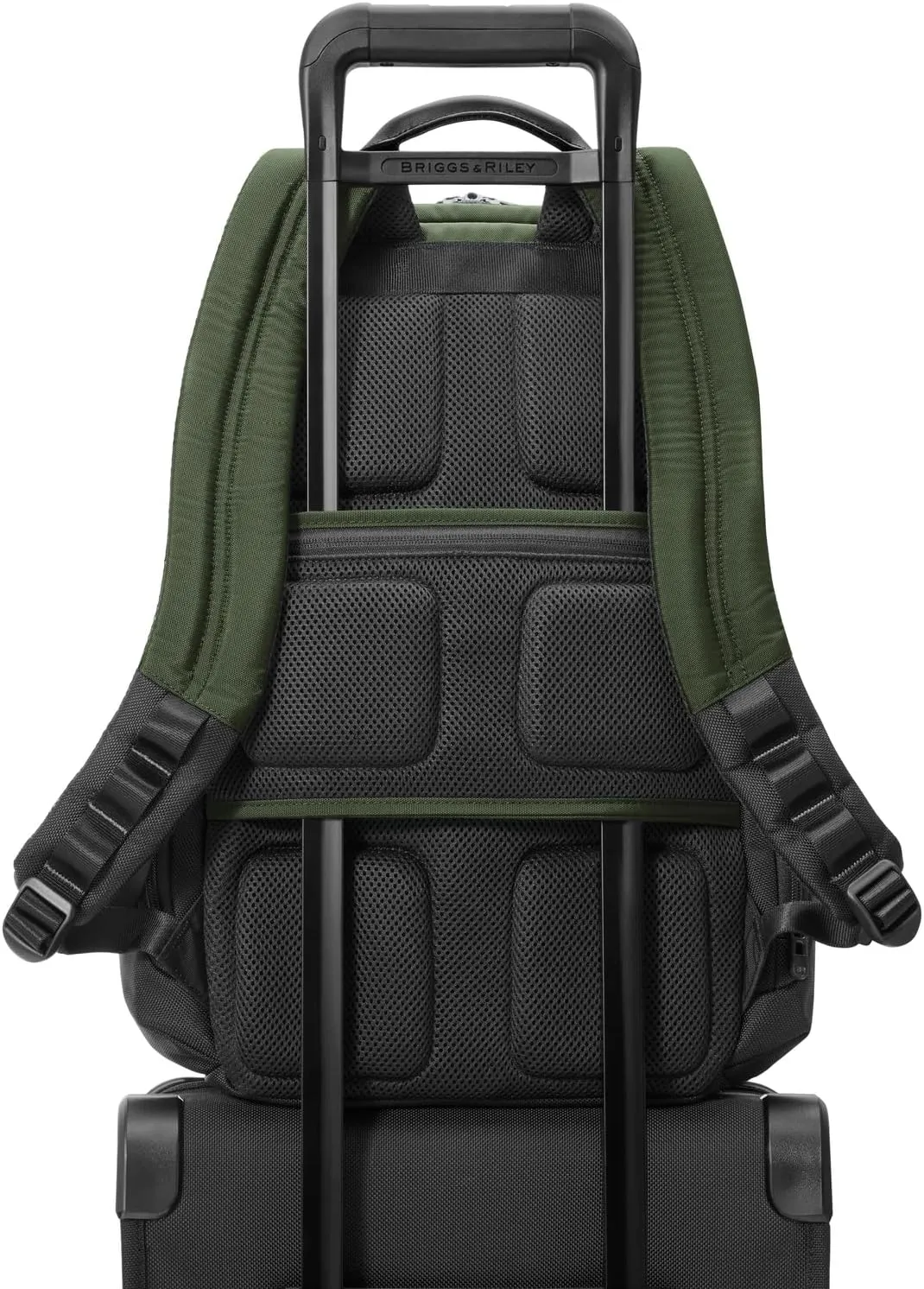 Briggs & Riley Large Cargo Backpack - Carry On Travel Backpack for Women & Men, Personal Item Bag, Self-Repairing Zippers, Padded Straps, Fits up to 17" Laptop - HTA Collection, Forest