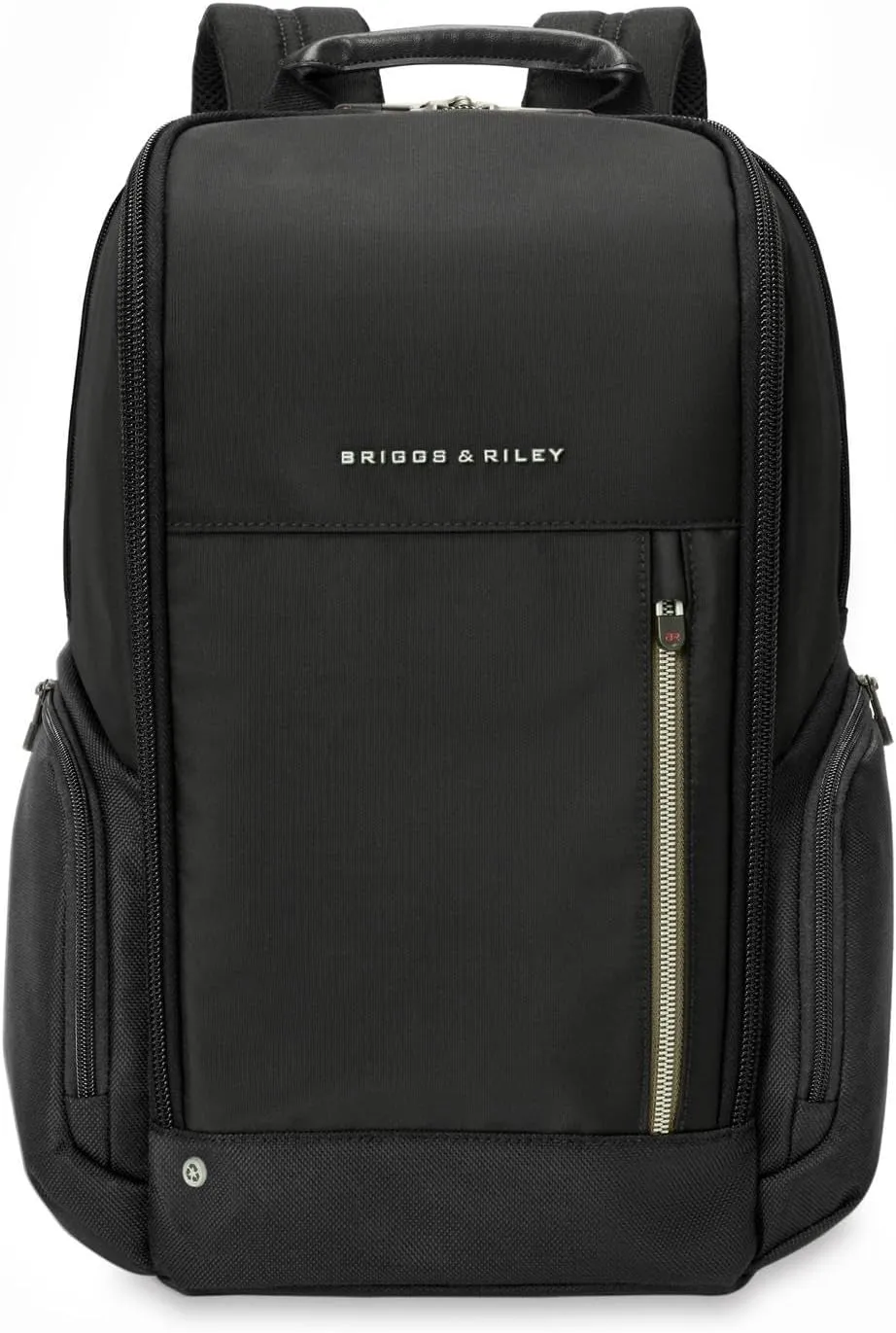 Briggs & Riley Medium Widemouth Backpack - Carry On Travel Backpack for Women & Men, Personal Item Bag, Self-Repairing Zippers, Padded Straps, Fits up to 15.6" Laptop - HTA Collection, Black