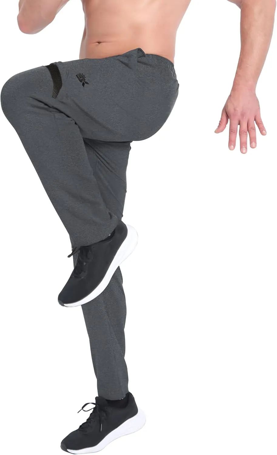 BROKIG Mens Inmesh Sweatpants Open Bottom, Cotton Athletic Workout Pants Drawstring Casual Gym Joggers with Pockets